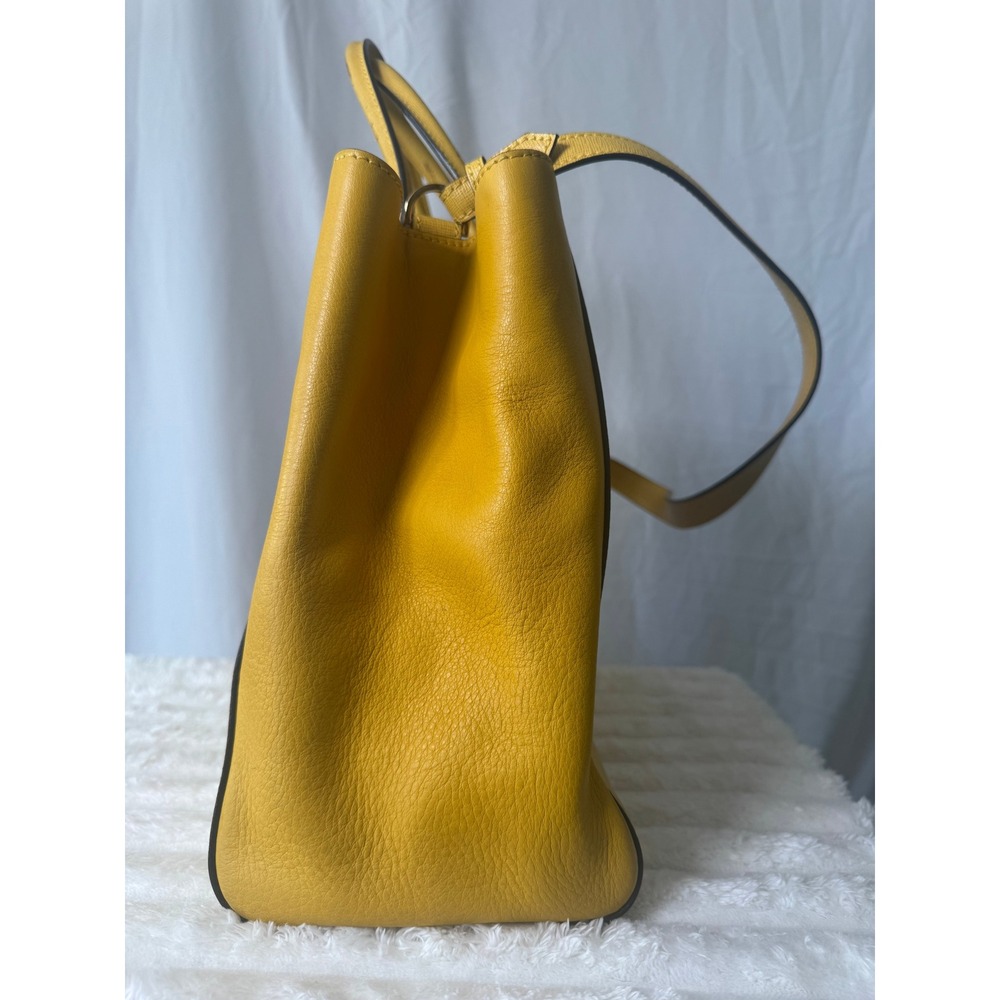 Fendi 2Jours Yellow Textured Leather Large Satchel Gold Hardware with Twilly#834 - Picture 10 of 16